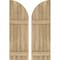 Ekena Millwork Americraft 5-Board (2 Batten) Wood Joined Board-n-Batten Shutters w/ Arch Top, ARW101BQ518X77UNH, PR ARW101BQ518X77UNH - alternate 1
